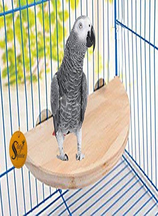 Sage Square Natural Wood Semi Platform 8.5 Inche - A Perfect Perch & Playground for Your Feathered Friend,Promote Physical & Mental Well-Being, Create a Natural Habitat for Your Beloved Bird - Image 1